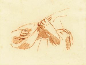 Etude de mains, joueuse de guitare